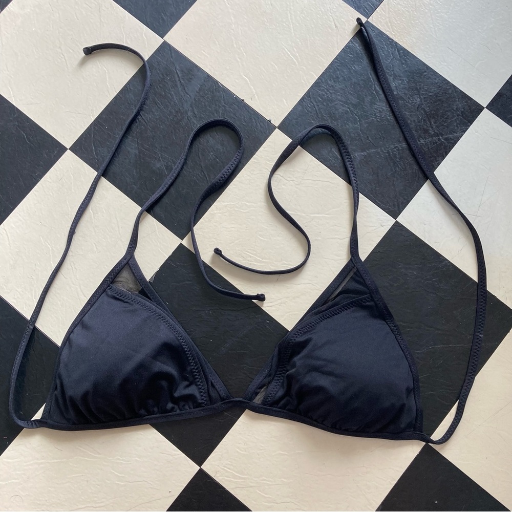 Black Bikini Top with Mesh Details